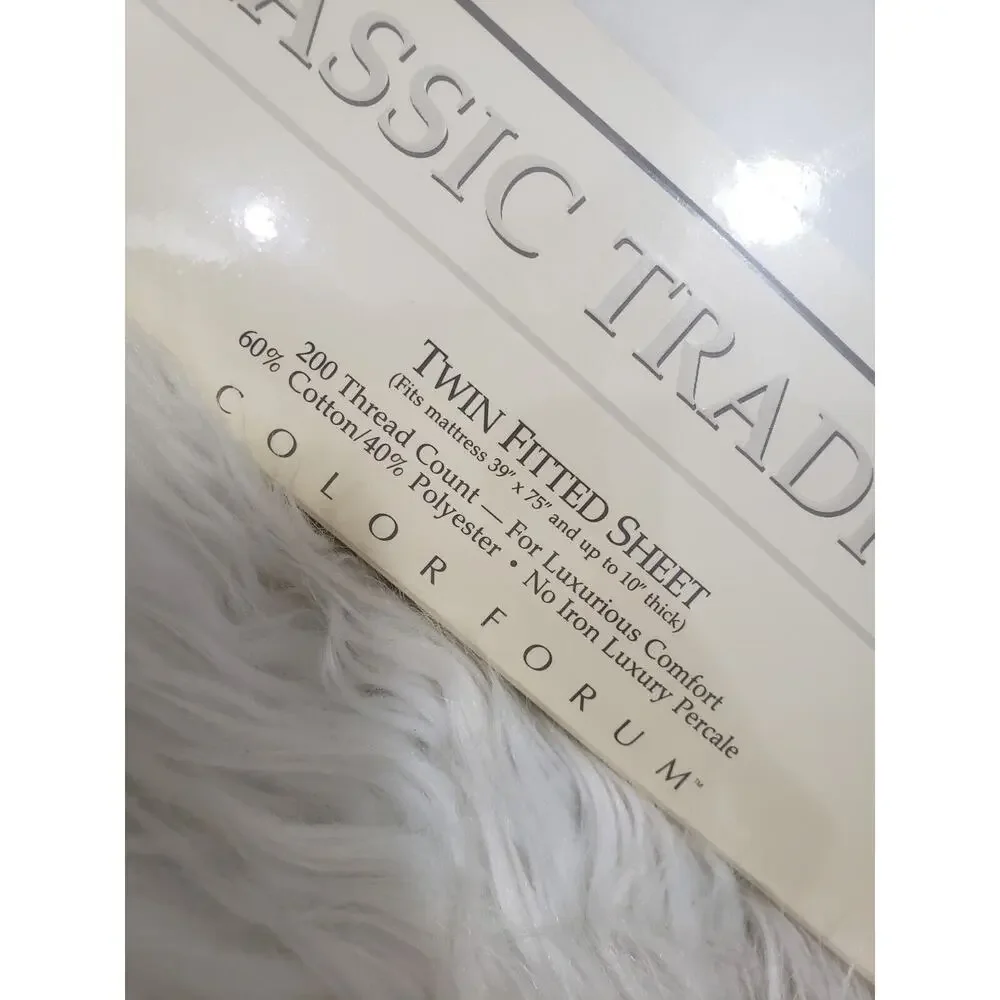 NEW Vintage Classic‎ Traditions CREAM off white flat & fitted sheet cotton 200